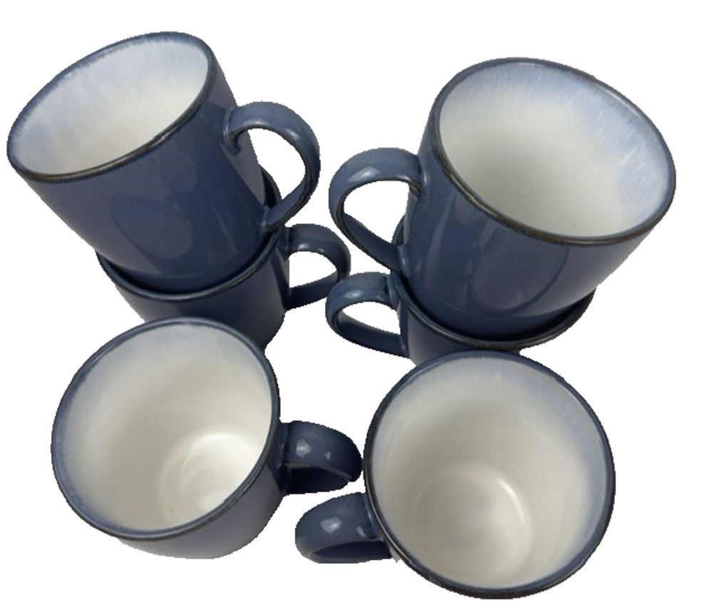 Sango Concepts Eggplant-Deep Blue Set of 6 Coffee Cup/Mug Stonewear China